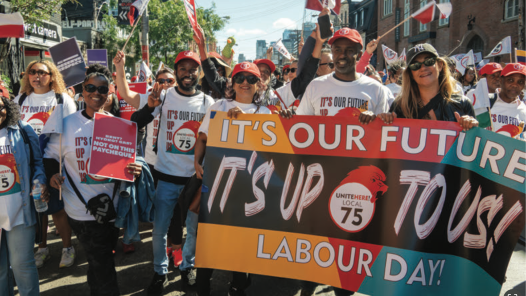 People marching on Labour Day