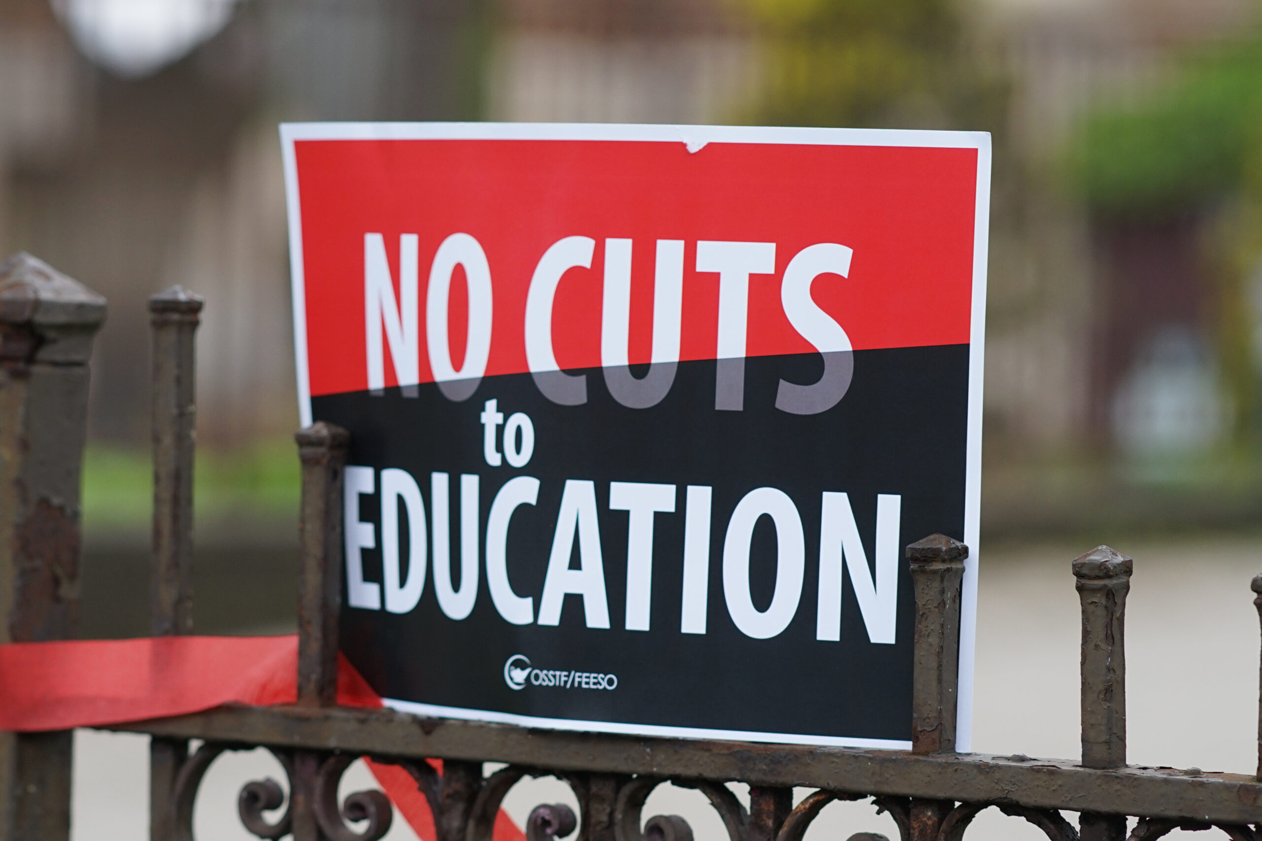 No Cuts to Education Sign